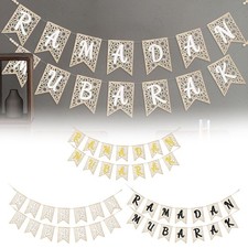 Muzakara banner wooden embellished with rural beads unique charm of Ramadan OY