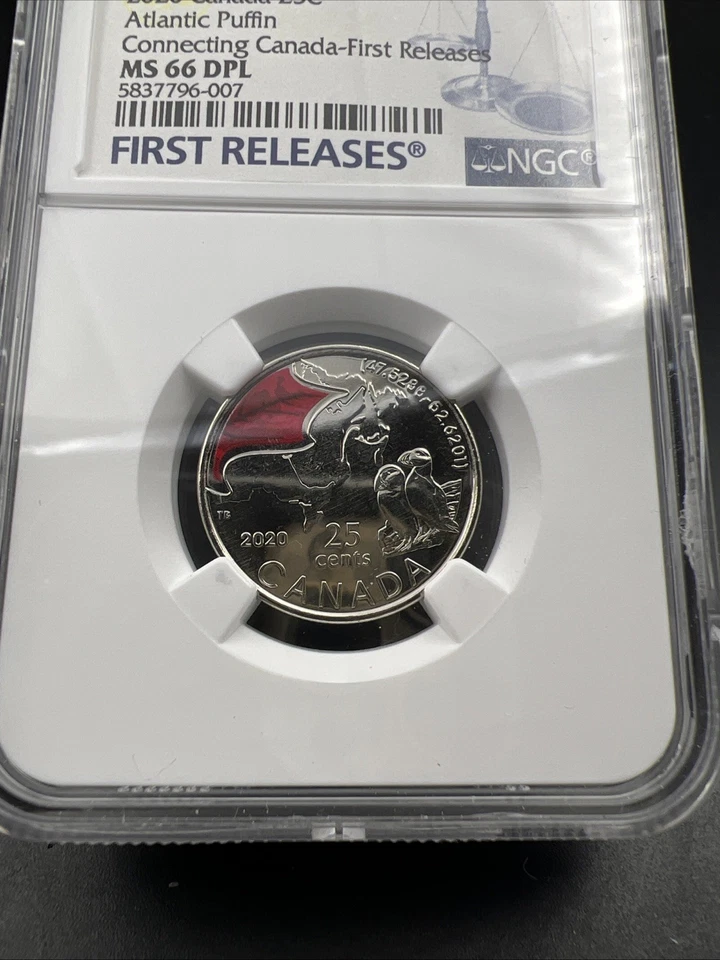 2020 25c Canada Twenty Five Cent Quarter Atlantic Puffin Coin NGC MS66 PL - Image 2 of 4