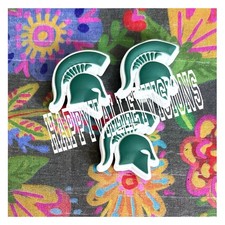 3 Pce MICHIGAN STATE College University Logo Focal Beads DIY Jewelry Pens+