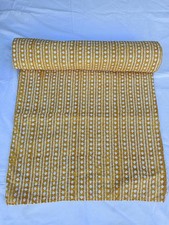 Indian Kantha Hand Block Print Handmade Bedspread Blanket King Size