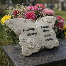 IN LOVING MEMORY Butterfly Memorial Stone Grave Tribute Remembrance Ornament