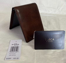 Bosca Leather Dolce Italia Executive I.D. Wallet Dark Brown 95-718 MSRP 155 NWT