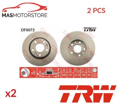 BREMSSCHEIBEN SATZ PAAR VORNE TRW DF6072 2PCS P FÜR DACIA DUSTER 1.5L,1.2L,1.6L