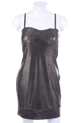 AMISU Kleid Metallic Animal Print L bronze