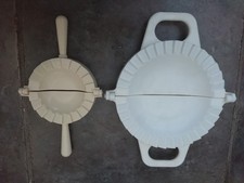 Two Folding Plastic Pie, Ravioli, Turnover, Dumpling Moulds (1 large, 1 small)