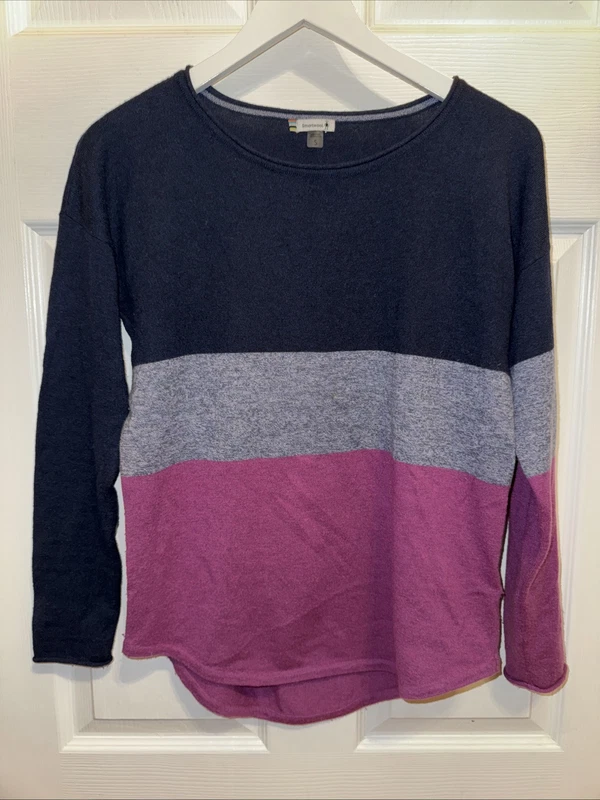 smartwool merino wool blend color block sweater