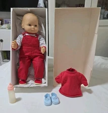 American Girl Our New Baby Pleasant Company Denim Overalls Boy Set Doll Lot Htf