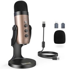 ZealSound USB Microphone Condenser Computer PC Mic Plug Play Gaming Microphones