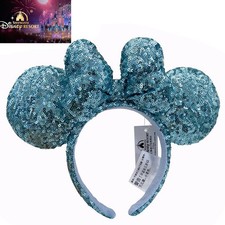 New Loungefly DisneyParks Resort Ears Minnie limited Ribbon Sequin Blue Headband