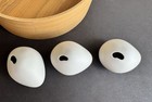 (Set/3) CB2 Crate & Barrel White "Piedra" Pebble Shaped Vases in Matte Ceramic — photo 5