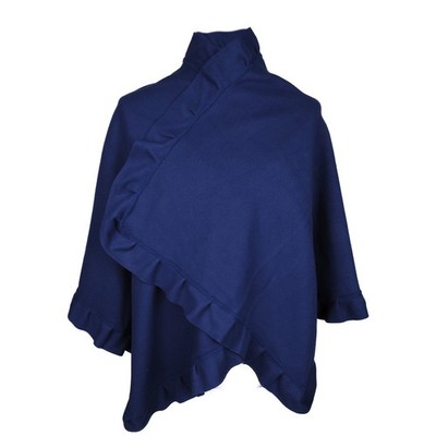 , Poncho Cape aus Fleece  Damen 13Blau
