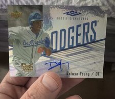 Upper Deck Delwyn Young Rookie Auto Los Angeles Dodgers MLB Card #113. rookie card picture