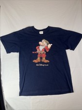 Vintage 90s I'm With Dopey T-shirt Disney World Seven Dwarfs Blue Tee Size M