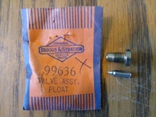 NOS Briggs & Stratton 99636 Float  Needle & seat