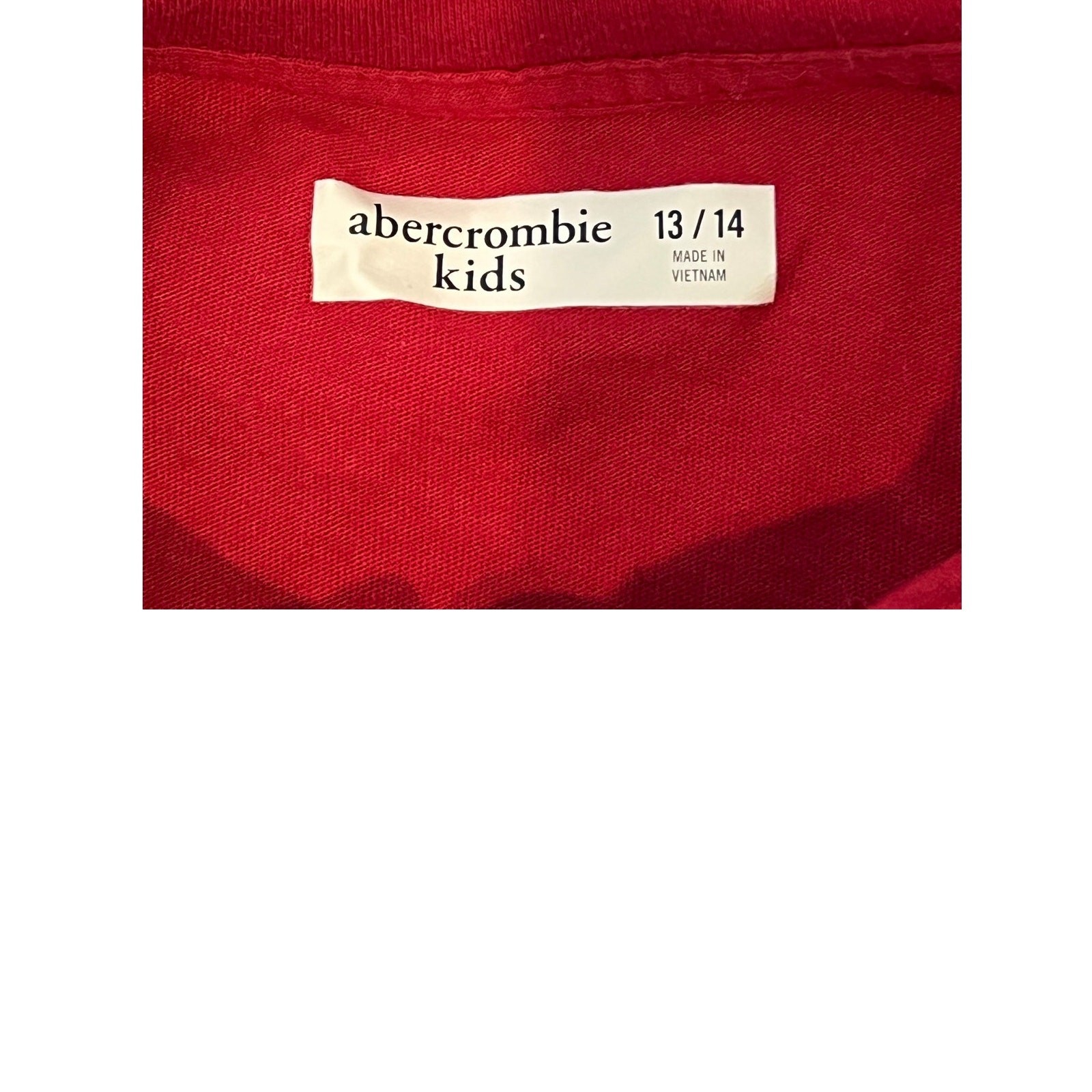 Abercrombie Kids 3/4 Button Long Sleeve Shirt Red Boys 13/14 image 3