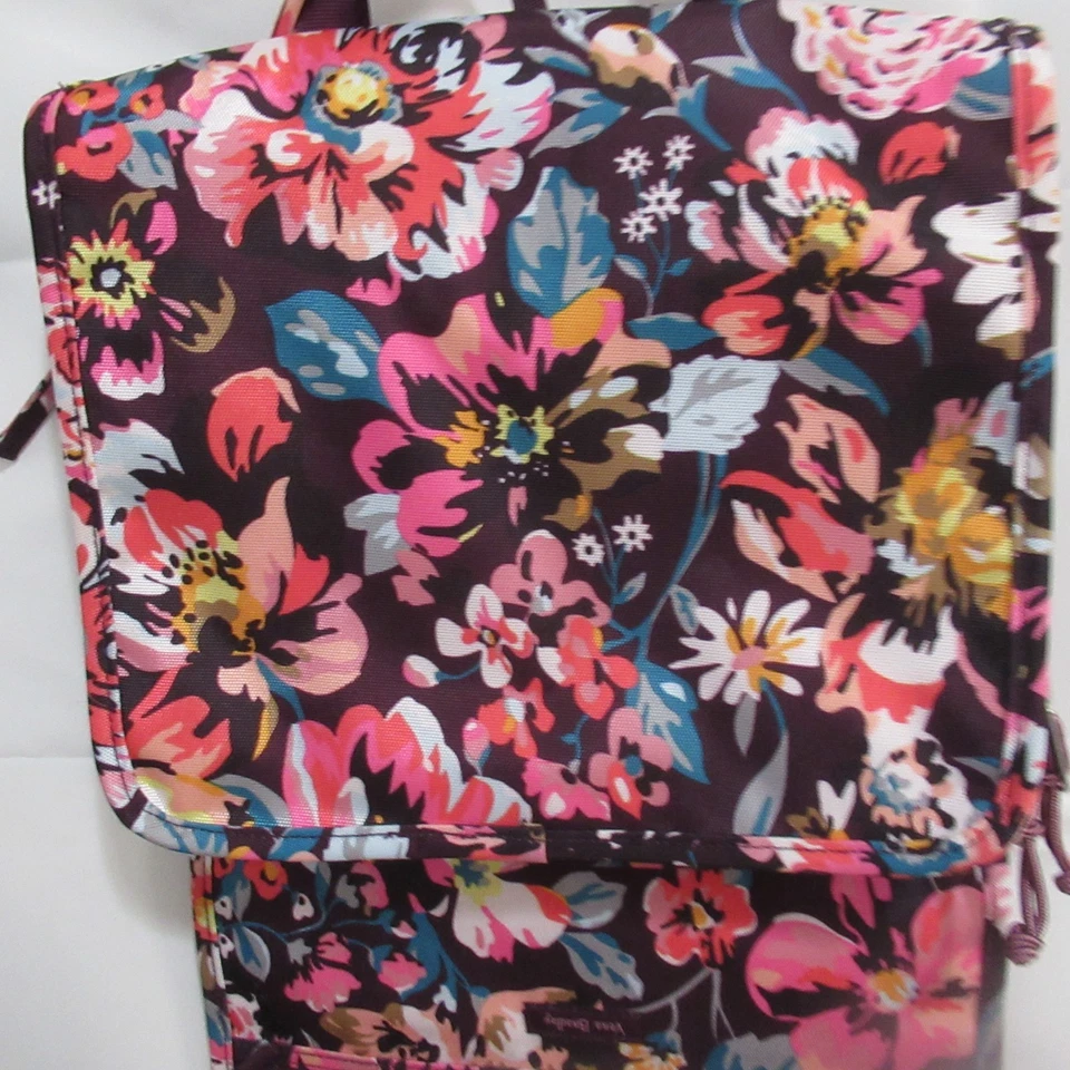 Vera Bradley Hanging Travel Organizer Zipper Indiana Rose blossom burgundy wine - Image 2 of 4
