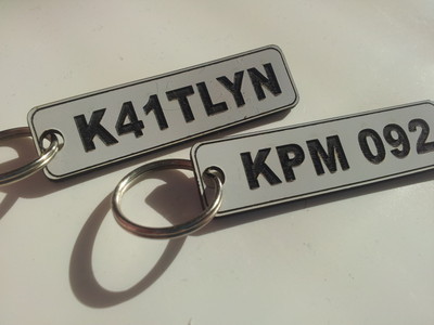 Number Plate Personalised Keyring LASER ENGRAVED car custom
