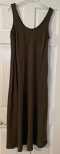 Vintage HALSTON Dress Size 10 Sleeveless Maxi Casual Olive Green Women’s
