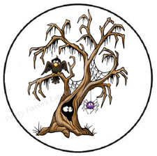 SPOOKY TREE HALLOWEEN ENVELOPE SEALS LABELS STICKERS PARTY FAVORS