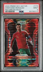 2022 Prizm FIFA World Cup Qatar Cristiano Ronaldo #175 Red Breakaway /99 PSA 9