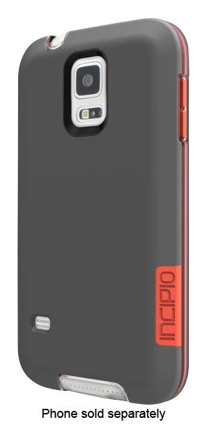 Funda protectora protectora para teléfono Incipio Phenom Samsung Galaxy S5 gris neón naranja Foto 2 de 4