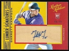 2019 Leather & Lumber Garrett Hampson #138 Rookie Lumber Signatures Blue /99