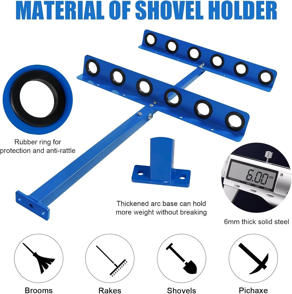 Rack de ferramentas manuais para paisagem reboque de caminhão, rack de mão vertical para paisagismo - Imagem 3 de 4