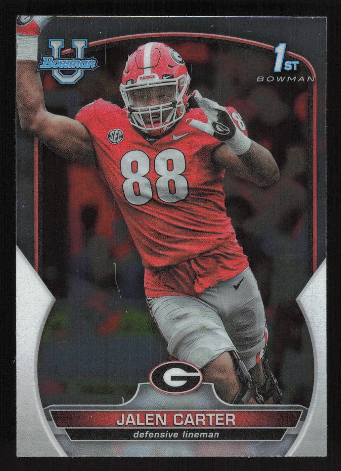 2022 Bowman University Chrome #37 Jalen Carter RC 1st Card TCCCX