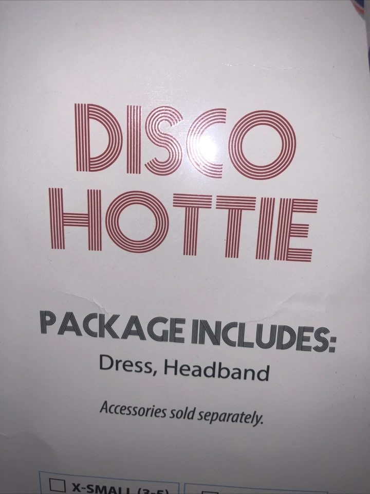Disco Hottie Dress & Headband  Dreaming 70’s Halloween Costume Womens XL MOD New - Image 2 of 3