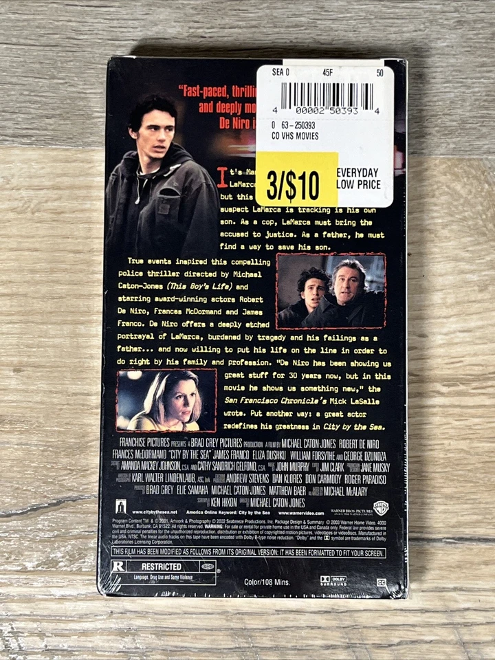 VHS City by the Sea - Robert De Niro/Fances McDormand 2001 Movie FACTORY SEALED - Imagem 2 de 4