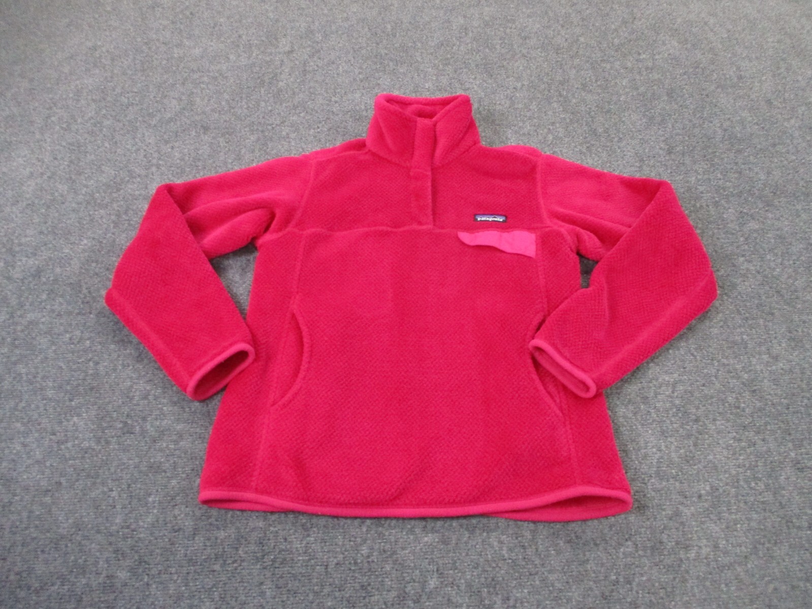 Patagonia Womens S Snap-T Fleece Jacket Pink Fuzzy Sweater Outdoor Logo