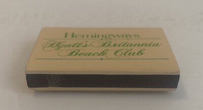 Vintage Hemingways Hyatt Regency Matchbox British West Indies Beach Souvenir Ad
