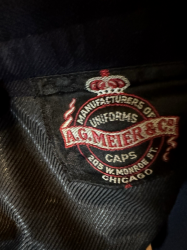 Cappotto e gilet vintage 1952 Frisco linee ferroviarie conduttore treno con insegne - Foto 12 di 24