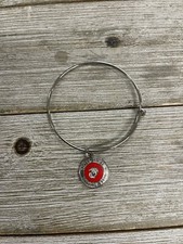 Marine Corps Charm Bracelet Silver Tone