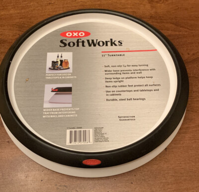 2 OXO SOFTWORKS 11  Turntables - NEW black/white (set of 2) Lazy Susan