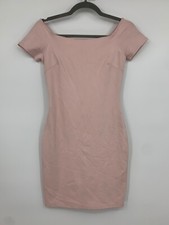 Lulus Womens Small Dress Night Out Body Con Off Shoulder Blush Pink Wiggle
