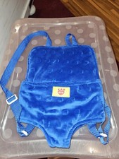 Build A Bear Carrier Backpack Plush Animal Blue Velour Soft Adjustable Straps
