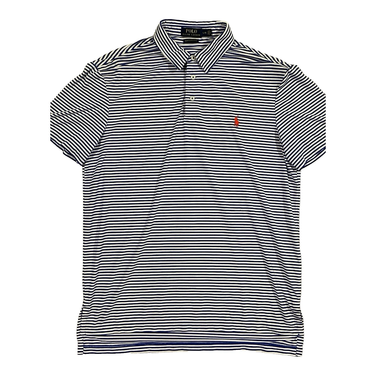 Camisas polo masculinas casuais listradas de poliéster Ralph Lauren com botões