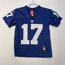 Reebok NFL New York Giants Football Jersey #17 Plaxico Burress Youth Kids Small