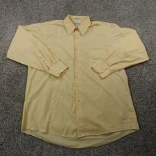 VTG Van Heusen Shirt Mens 17 34/35 XL Yellow Long Sleeve Button Up Wrinkle Free