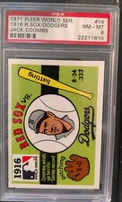 1971 Fleer World Series #14 1916 Boston Red Sox Dodgers PSA 8 POP 16 Jack Coombs