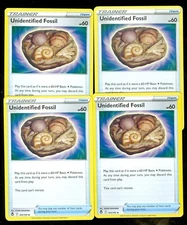 Pokemon - 4x  Unidentified Fossil - 165/195   - Silver Tempest - NM/M