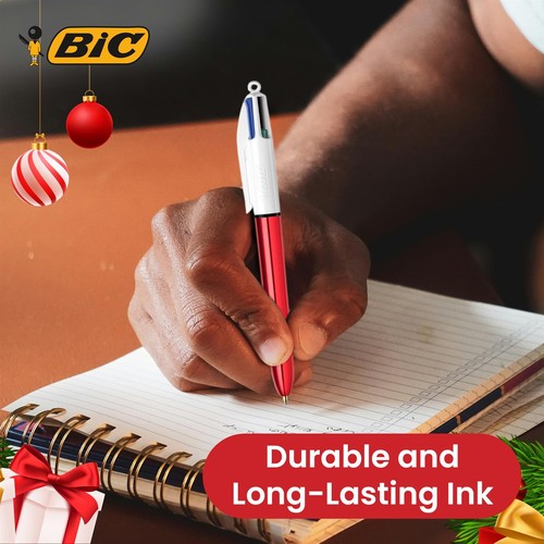 BIC 3x Penne Luminose 4 Colori Penne a Sfera Multicolore Retrattili per Uso Scrittura - Foto 7 di 8