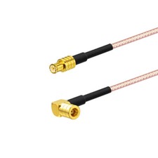 2x SMB Female pin RA to MCX Male Pigtail Cable RG316 6" for DAB Wireless Antenna