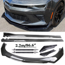 Carbon Fiber Front Bumper Lip Spoiler Side Skirt For Camaro Ss 16-21 Ls Lt