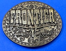Frontier Hotel Casino Las Vegas Gambling Longhorn Skull Vintage Belt Buckle
