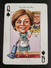 2004 Politicards Playing Card Blue Back Laura Bush Q Spades