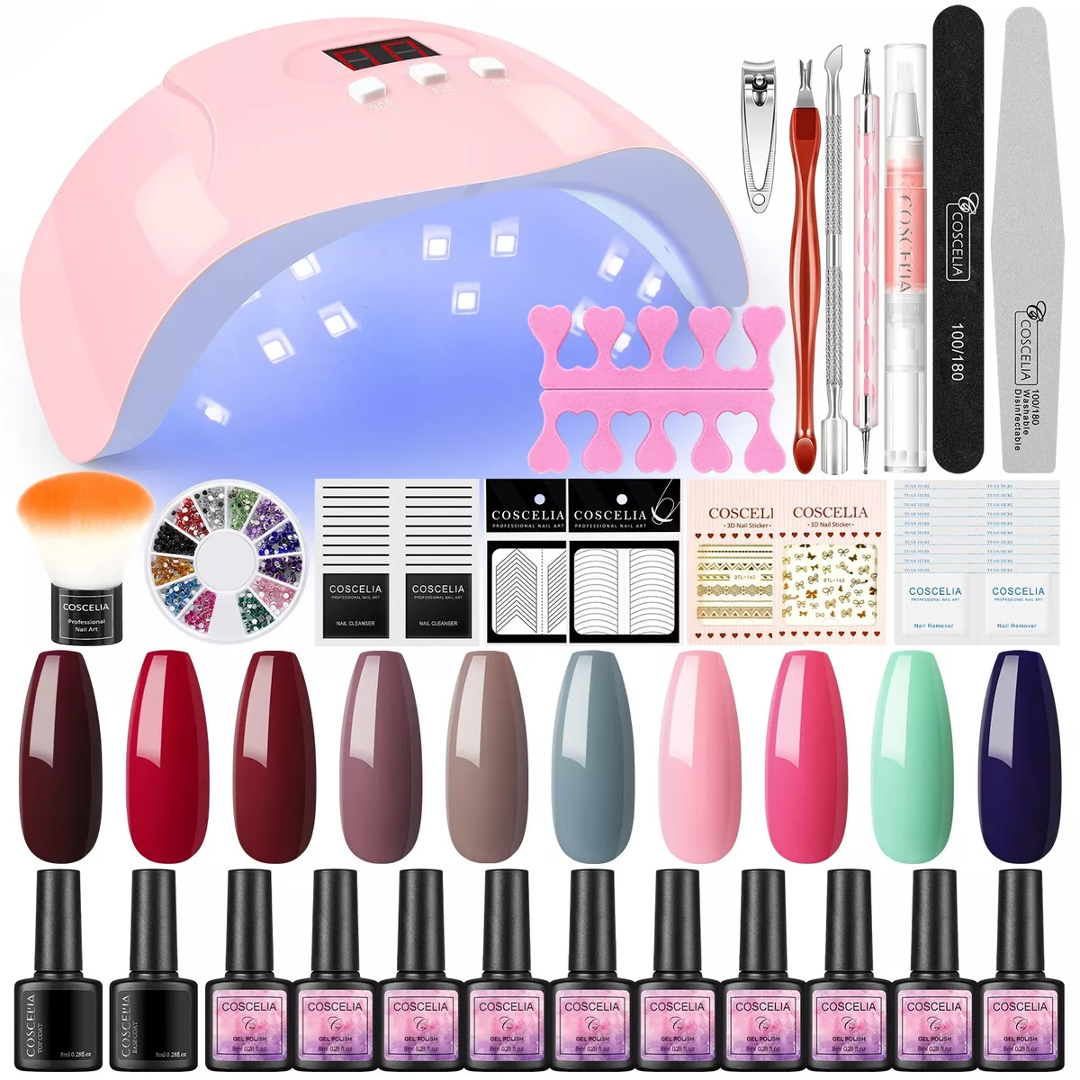 Gel Nail Sticker Starter Kit (FREE UV Lamp With 2 Gel Nail Stickers)