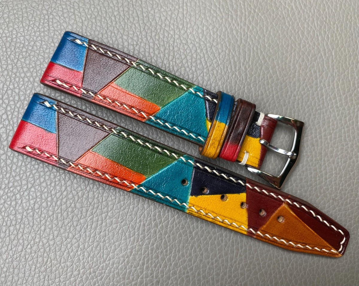Cinturino Orologio In Vera Pelle Fatta A Mano Dal Vietnam - Varie Misure 16-26mm - Colore Giallo