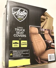 Auto Drive 2-Pack Truck Van Seat Chair Covers Beige Tan Light Brown New in Box